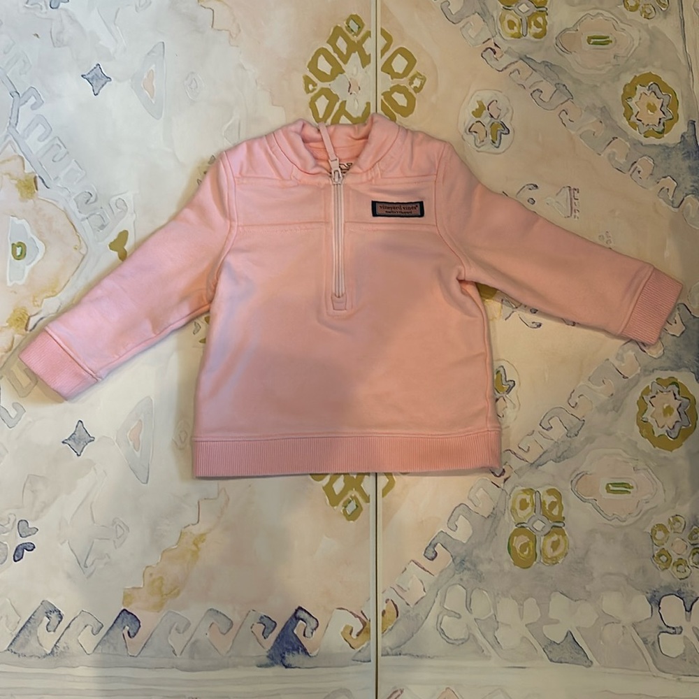 Pink vineyard vines toddler pull over
